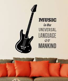 Wallzone 70 cm Guitar Quotes Removable Sticker