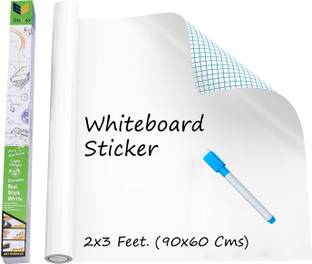 Eduway Non Magnetic 2x3 ft. Vinyl Whiteboard Sheet for Office, Home and Study Purposes | Removable Self-Adhesive Waterproof Sheet | Easy to Use & Eraseable | Size:(90x60 Cms) Whiteboards and Duster Combos