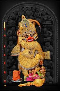 Ordershock 18 inch Salangpur Golden Hanuman Ji Maharaj Photo Wall sticker For Home Décor 18x12 Inch Self Adhesive Sticker
