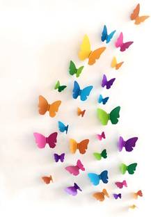 JAAMSO ROYALS 60 cm HD Butterfly Wall Removable Sticker