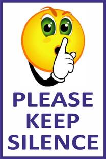 The Printpack 27 cm Please Keep Silence Office//Wall/Glass Window Self Adhesive Sticker