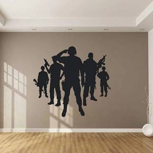 SnappyVinyl 42 cm army soldier fighter military Self Adhesive Sticker