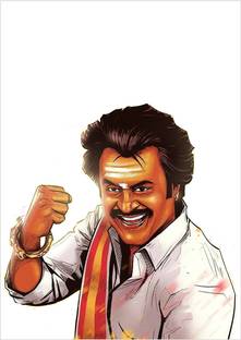 Eltass 30 cm Rajinikanth wall stickers - Arunachalam rajini wall sticker -superstar Self Adhesive Sticker