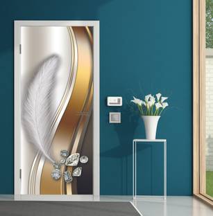 We Kreate 213 cm 3D Diamond Nature Royal Door wallpaper Self Adhesive Sticker