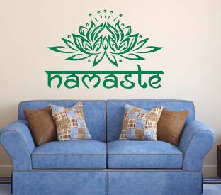 WALLDECORS 60.96 cm NAMASTE FLOWER IMAGE Self Adhesive Sticker