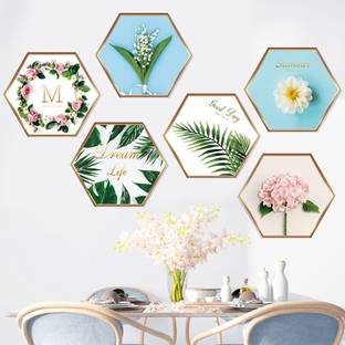 Indian Royals 90 cm Succulents Multi Colour Flowers with Fence Self Adhesive Self Adhesive Sticker