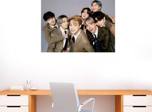 Starxdecals 30 cm BTS Wall sticker - BTS Army wall sticker - BTS Band music sticker Self Adhesive Sticker