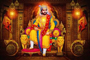 ShubhFly 47 cm Chhatrapati Shivaji Maharaj Wall Deewar Sticker Sambhaji Janata Raja Marathi Self Adhesive Sticker