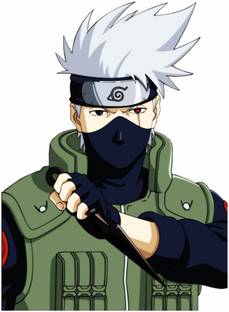 WallWonders 40 cm " Kakashi Hatake " Multi color Vinyl Wall Stickers Size 40X53cm Self Adhesive Sticker