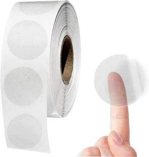 BlackDreams 2.5 cm 1 Inch Transparent Round dots Stickers for Package Envelop Closure Seal Labels Self Adhesive Sticker