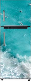 Design Decor 60.96 cm Fridge Door Sticker Ocean Beach Watter double door refrigerators Wrap Size 24x60 Self Adhesive Sticker