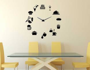 WALLDECORS 60.96 cm WALLDECOR FOODIE ANALOG CLOCK IMAGE Wall Stickers & Murals Self Adhesive Sticker