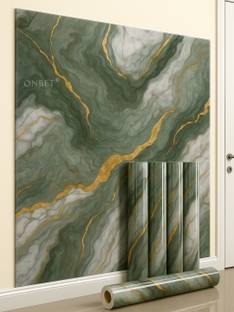 Onbet 200 cm Self Adhesive Glossy Marble Foil Waterproof Sticker For Kitchen And Home Self Adhesive Sticker