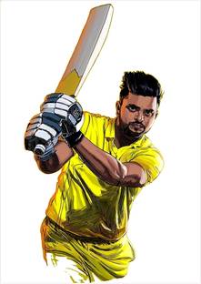 santer 30 cm Raina wall sticker -Suresh Raina wall stickers Glow in the Dark Sticker