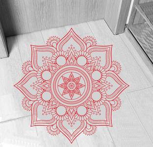 STICKER STUDIO 16 inch Mandala Big Size 3D Floor Rangoli Stickers for Mandir Diwali Decoration Self Adhesive Sticker