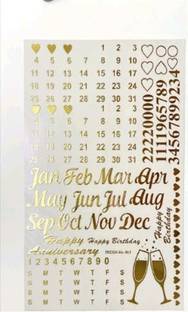 Revees Clive 12 cm A5 Calender Sticker Metallic Sticker Sheet for Resin A/5 Metal Sticker Calender Self Adhesive Sticker