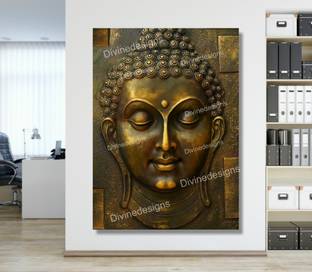 DivineDesigns 61 cm Gautam Buddha Close Face Vinyl Sticker Self Adhesive Sticker