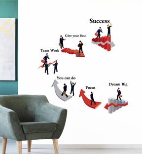 Decal O Decal 90 cm Step By Step Success Flowchart Quotes Wall Stickers Self Adhesive Sticker