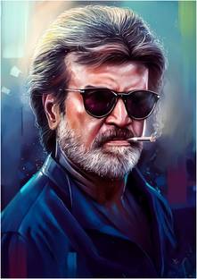 Eltass 30 cm Rajini wall sticker - Rajinikanth style wall sticker - Superstar - kaala Self Adhesive Sticker