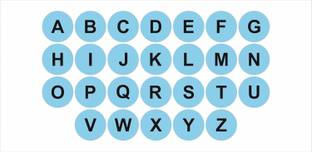 BlackDreams 2.5 cm Round 500 Piece A to Z Alphabet Label for Organizing, Numbering, Project, School Self Adhesive Sticker