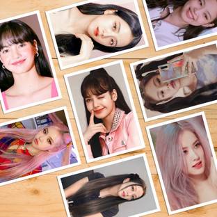 Niki Enterprises 9 cm Blackpink Bias Mini Pack Concept Photocards ( Set of 8 ) 350 GSM Card Reusable Sticker