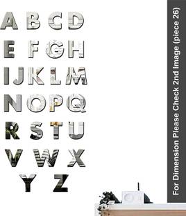 Bikri Kendra 6.77 cm Alphabet 3D Acrylic Mirror Wall Stickers - Premium Collection- Silver Self Adhesive Sticker