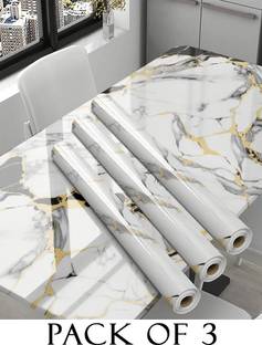 Onbet 200 cm Self Adhesive Glossy Marble Foil Waterproof Sticker For Kitchen And Home Self Adhesive Sticker