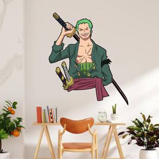 MEHMETDECOR 50 cm Zoro One Piece Wall Stickers & Murals Size - 50x58cm Self Adhesive Sticker