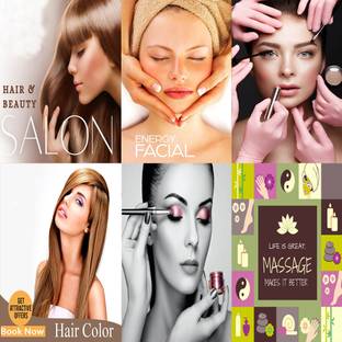 Wall gallery 48 cm Beauty Parlour Posters Spa Bridal Mackup Wall Poster Waterproof 13x19 Self Adhesive Sticker