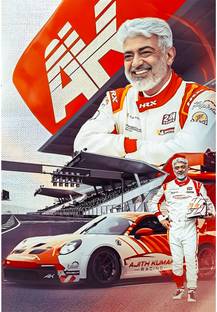 udhaya 50 cm 50 cm Ajith Wall Sticker - Thala Ak Poster Sticker - Thala Ajith Wall Sticker Self Adhesive Sticker