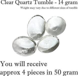 vastu vardan Crystal Clear Quartz Tumble Stone| 50gm Tumbled Gemstone| Garden & Table Décor Regular Round Crystal Stone