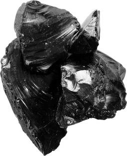 9dzine Crystal Black Obsidian Raw Stone 1 Kg, Black Obsidian Rough Chunk Rock Gemstone Regular Asymmetrical Crystal Stone