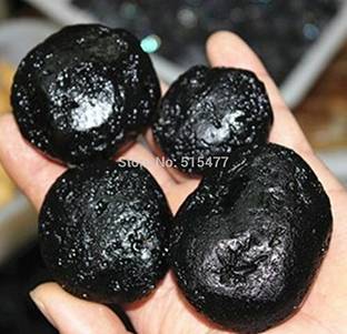 hoseki Natural Black Meteorite Stone Regular Asymmetrical Crystal Stone