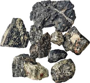 9dzine Crystal Black Tourmaline Raw Stone 250 Gm,Tourmaline Rough Chunk Rock Gemstone Regular Asymmetrical Crystal Stone