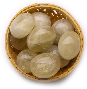 Plus Value Lemon Quartz Tumbled Stone 200 Grams in Basket – Reiki Healing Crystals Regular Asymmetrical Crystal, Quartz Pebbles