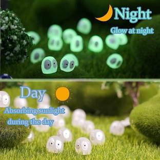 TWINZEN Glow in the Dark Tree Elves, Outdoor Statues | Ball for Fairy Garden Accessorie Regular Square, Round Plastic Pebbles