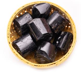 Plus Value Black Tourmaline Tumbled Basket Regular Asymmetrical Crystal Pebbles