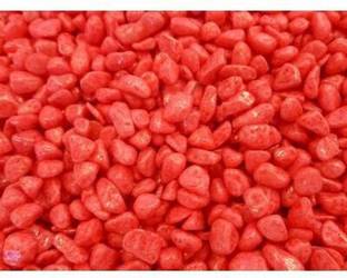 MASHKI Red 2 Kg Coloured Decorative Stones River Pebbles for Flowerpot, Garden and Aquarium Decoration Regular Asymmetrical Rock Stone
