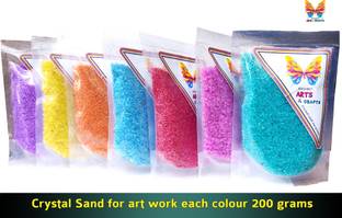 MASHKI Sand for Art and Craft Play Sand Assorted Colorful Crystal Shiny Sand Regular Asymmetrical Crystal Pebbles