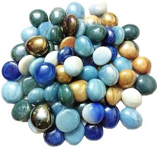 VANNEF Special Polished Shiny Mix Glass Pebbles for Home Garden Aquarium Landscape Outdoor Decoration Polished Oval Marble Pebbles