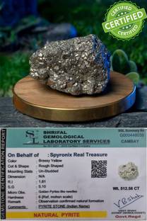 Spyronix real treasure Natural Pyrite Cluster / Tumble / Rough Stone for Vastu Correction 80-100 Gm Regular Asymmetrical Crystal Stone