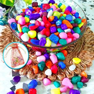 UBAA Decorative Marble Stones,Pebbles For Garden,Vase,Aquarium,Table Decor Polished Round Marble Stone