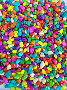 SMAB Small Multicolor Pebbles17 Painted Asymmetrical Rock Pebbles