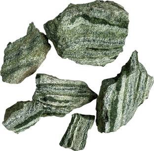 Shubhanjali Natural Green Zebra Rough Raw Stone 200 Grams Green Zebra Raw Stones for Reiki Healing Crystal Rock Chunk Loose Gemstone Regular Asymmetrical Crystal Stone