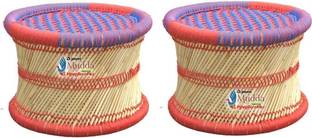 AJMERI MUDDA AND HANDICRAFTS 10X10 Inch Eco-Friendly Natural Bamboo Cane Bar Stool Mudda/Muddi Sitting Stool Outdoor & Cafeteria Stool