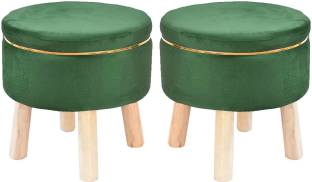 ganiwood Wooden Puffy Footrest Foot Seat Pouf Footstool for Office Home Decor Stool