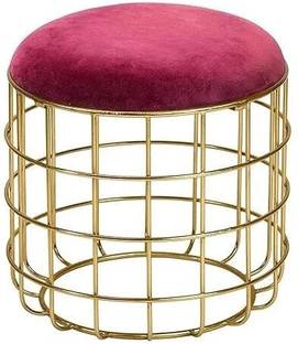 ONLINECRAFTS Iron stool for living room and bed room decor stool for velvet cushion stool Living & Bedroom Stool