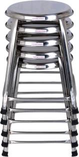 Lifetime Stools Stainless Steel Sitting Stools 18 inch Height Pack of 5 Metal Dining Chair