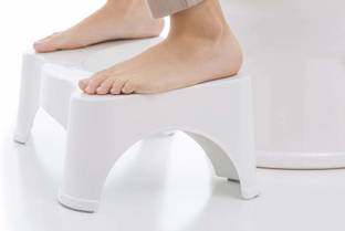Exotic Mall Portable Sturdy Plastic Piles Relief Toilet Step Stool for Elderly Children Stool (White) Stool