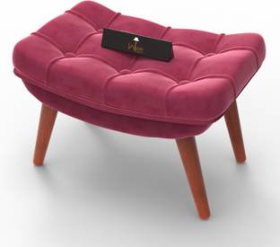 WoodenTwist Ottoman Cushioned Button Tufted Living & Bedroom Stool